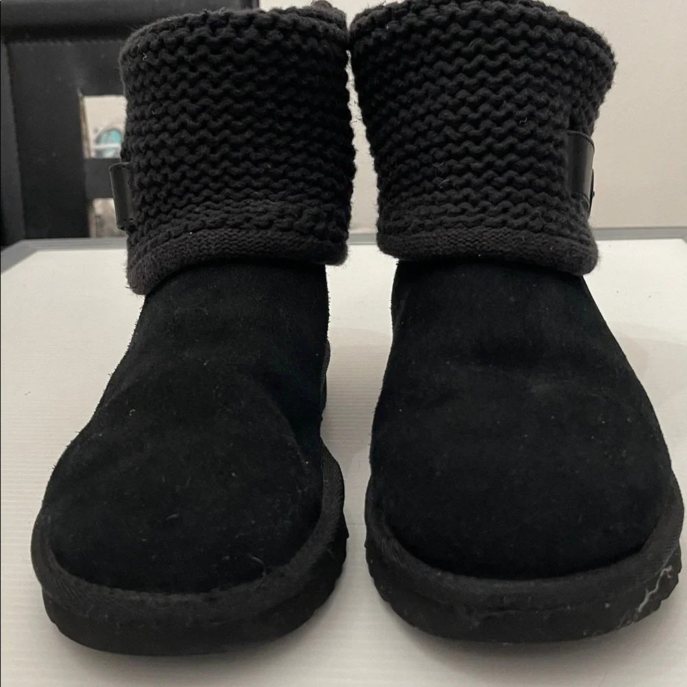 UGG SHAINA BLACK KNIT BOOTS WOMENS SIZE 6 - Picture 2 of 13